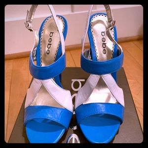 BeBe blue heel sandals size 8